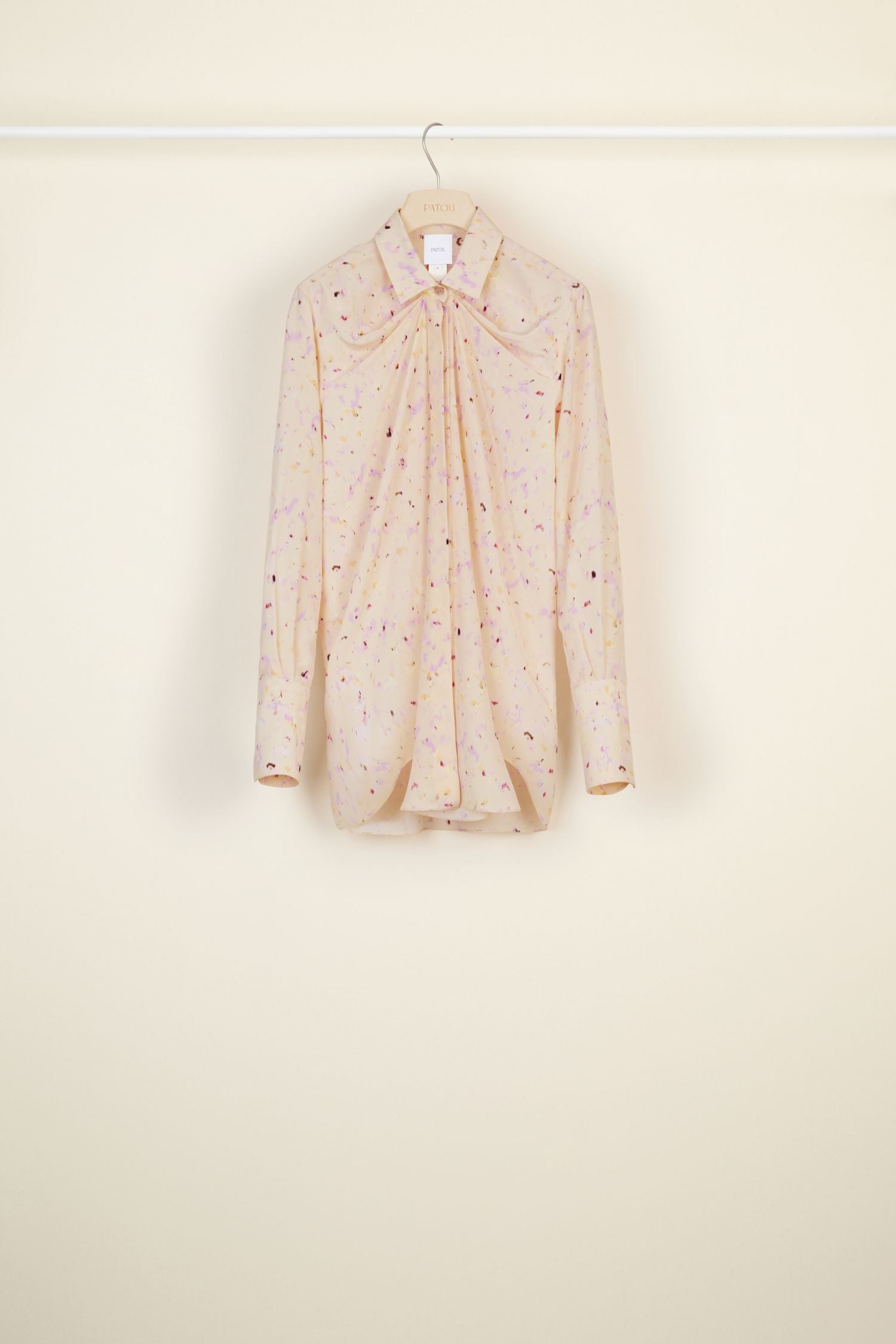 Blouse drapée en soie imprimée - Imprimé 11h au bois