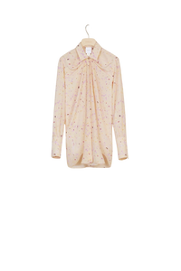 Blouse drapée en soie imprimée - Imprimé 11h au Bois