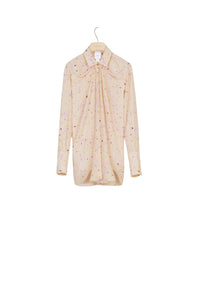 Printed silk draped blouse - 11h au bois print