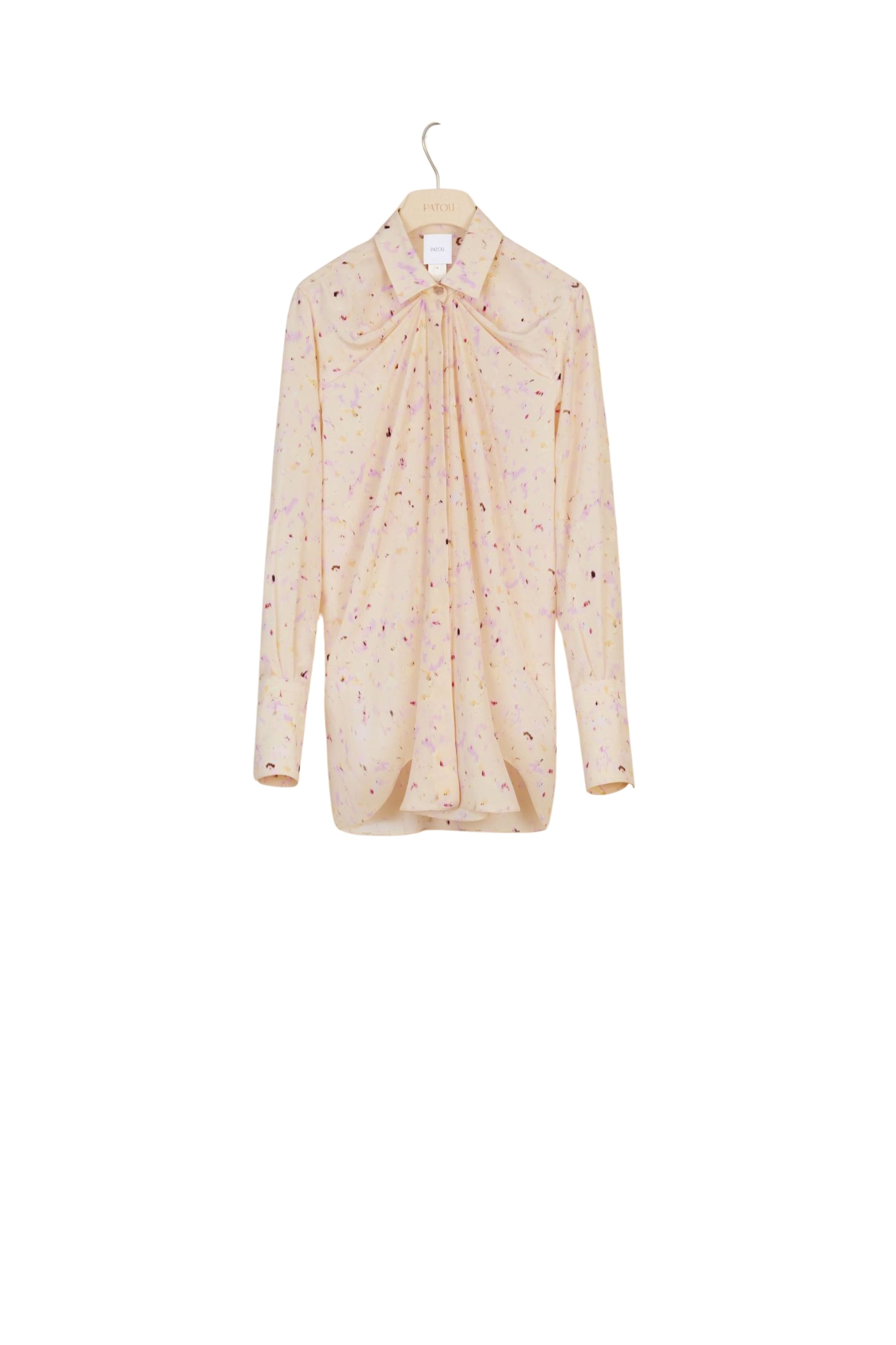 Printed silk draped blouse - 11h au bois print