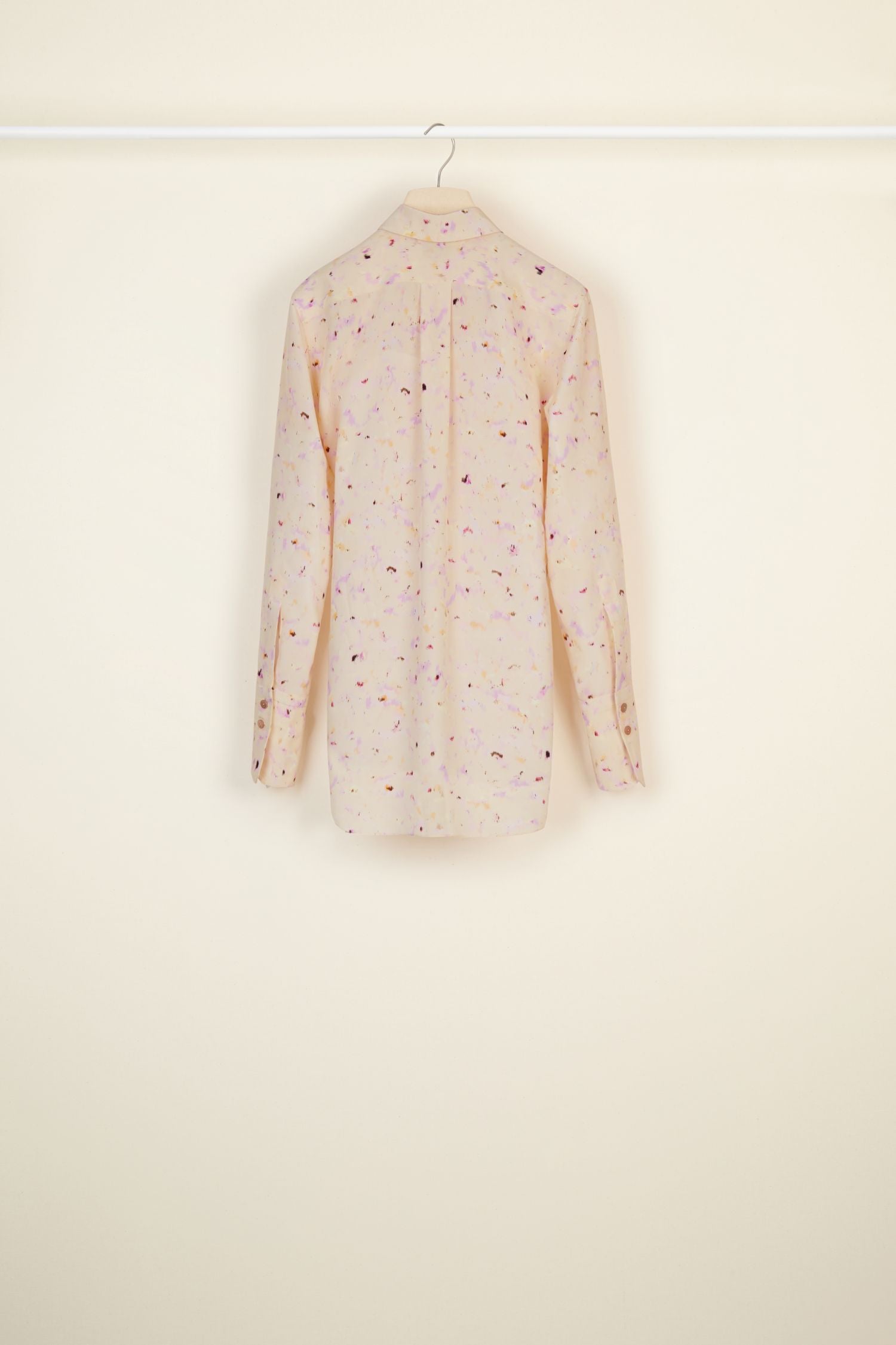 Blouse drapée en soie imprimée - Imprimé 11h au bois