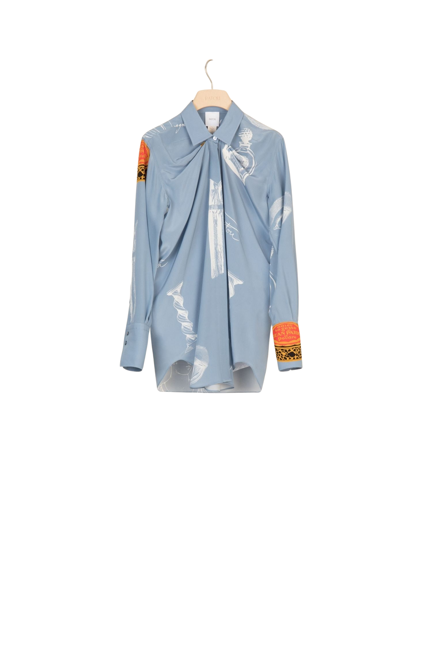 Blouse drapée en soie imprimée - Imprimé Riddle