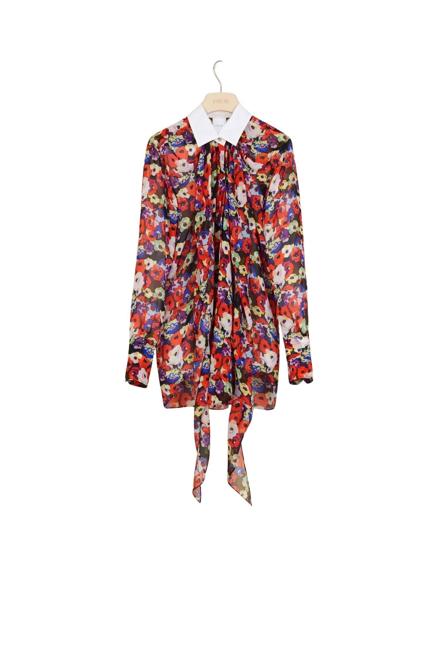 Blouse drapée en soie imprimée - A Thousand Flowers Bloom