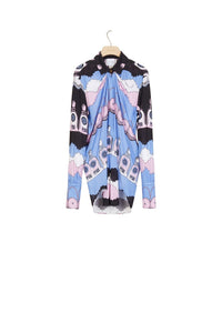 Blouse drapée en jersey imprimé - Imprimé Clouds