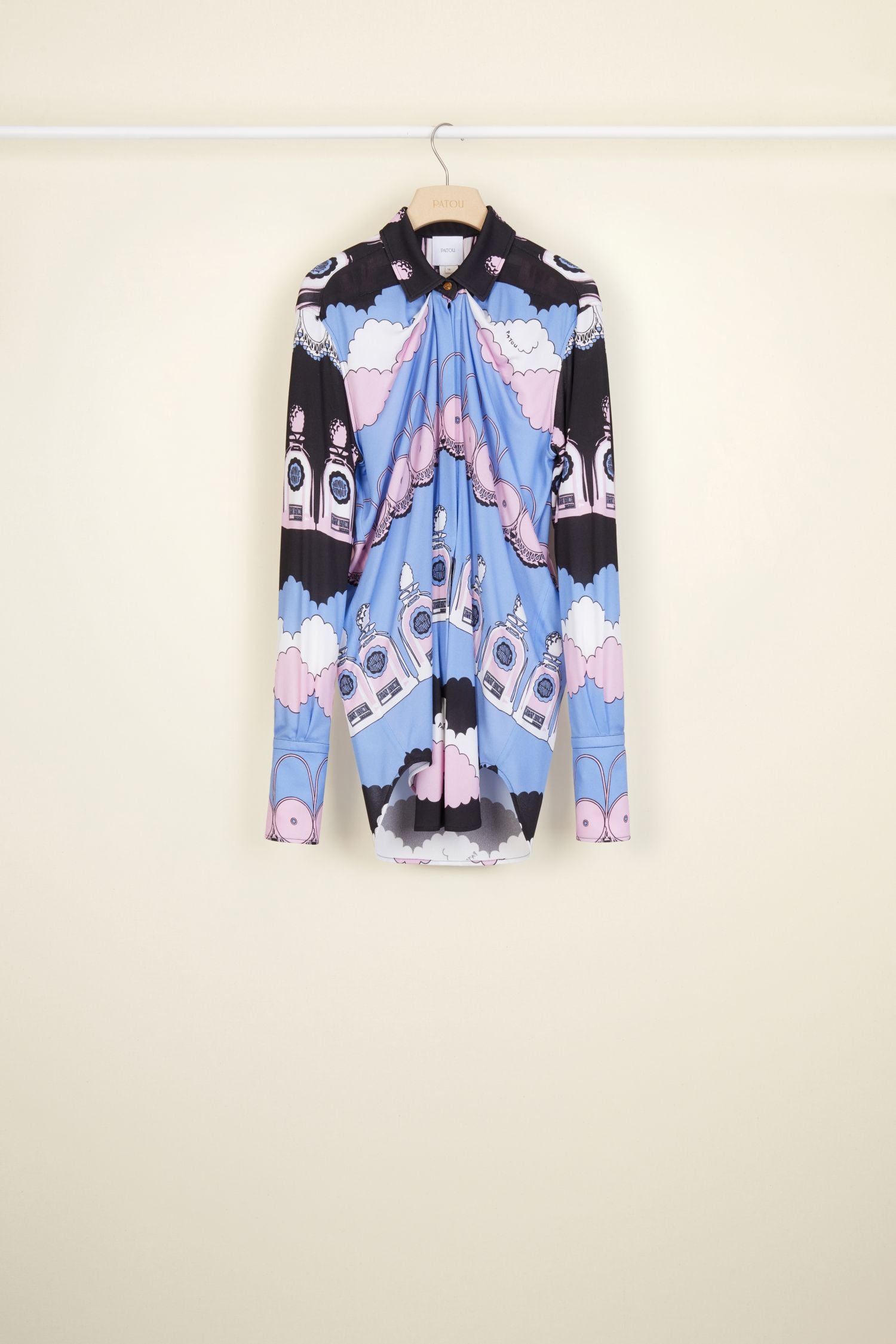 Blouse drapée en jersey imprimé - Imprimé Clouds