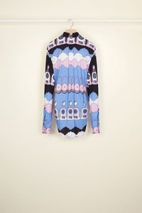 Blouse drapée en jersey imprimé - Imprimé Clouds