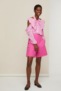 Blouse en soie à épaules dénudées - Pivoine