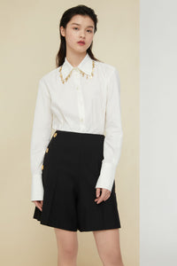Chemise en coton avec ex-votos - Crème