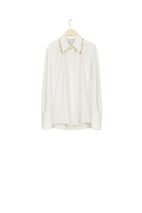 Shirt with cotton ex-votos - Cream