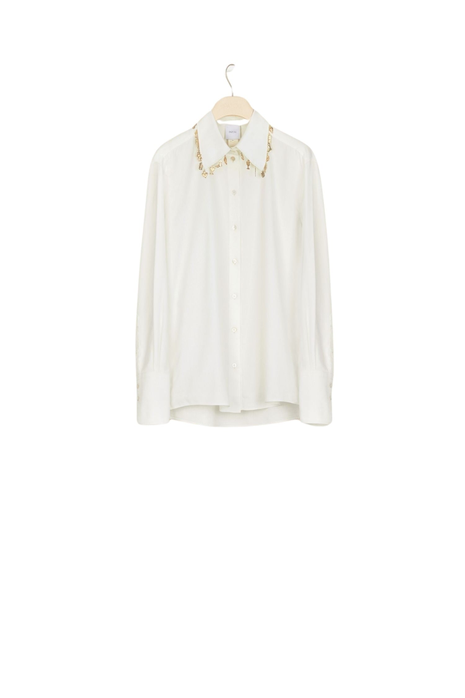 Shirt with cotton ex-votos - Cream