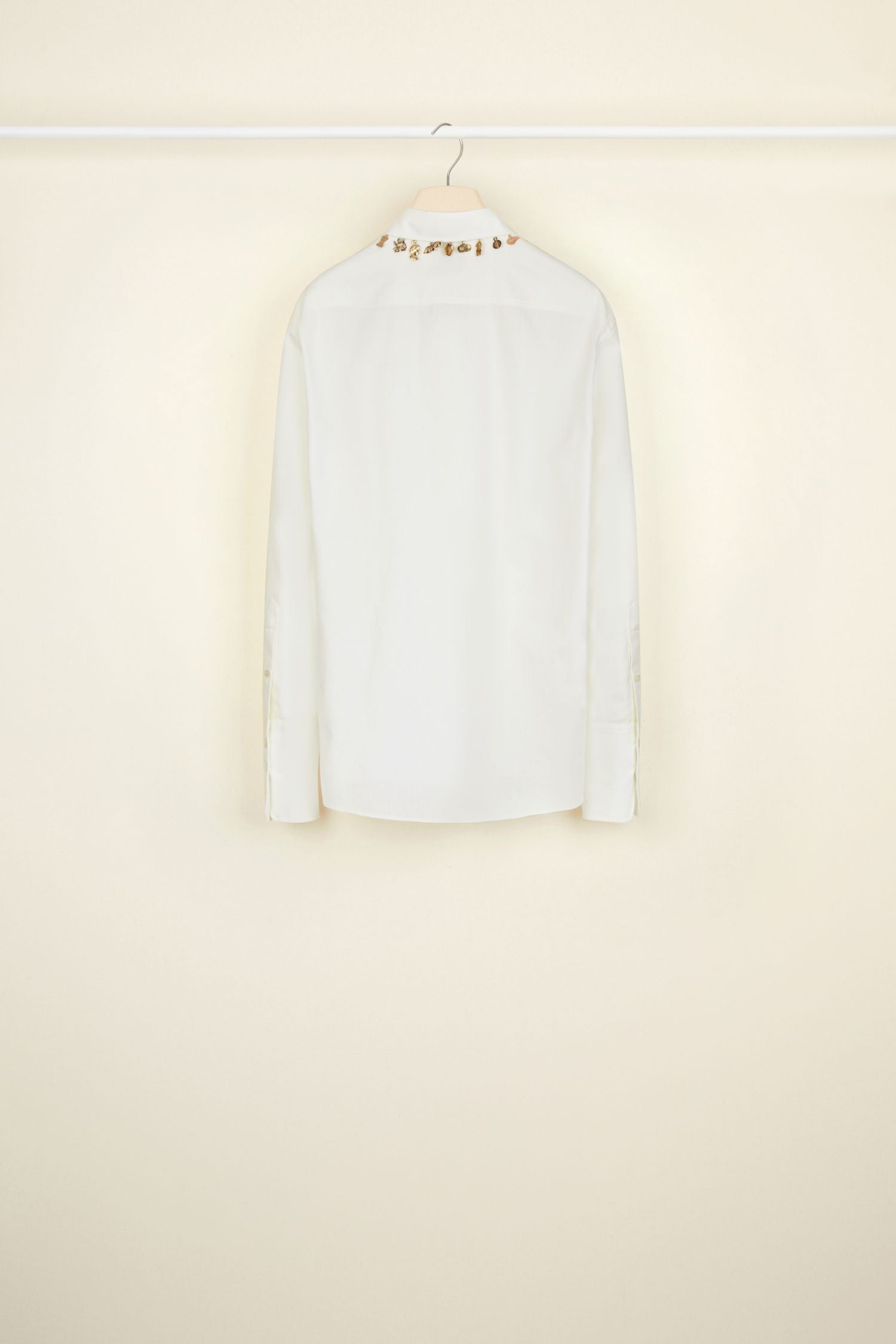 Shirt with cotton ex-votos - Cream