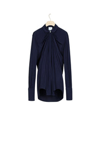 Blouse en jersey à col claudine - Encre