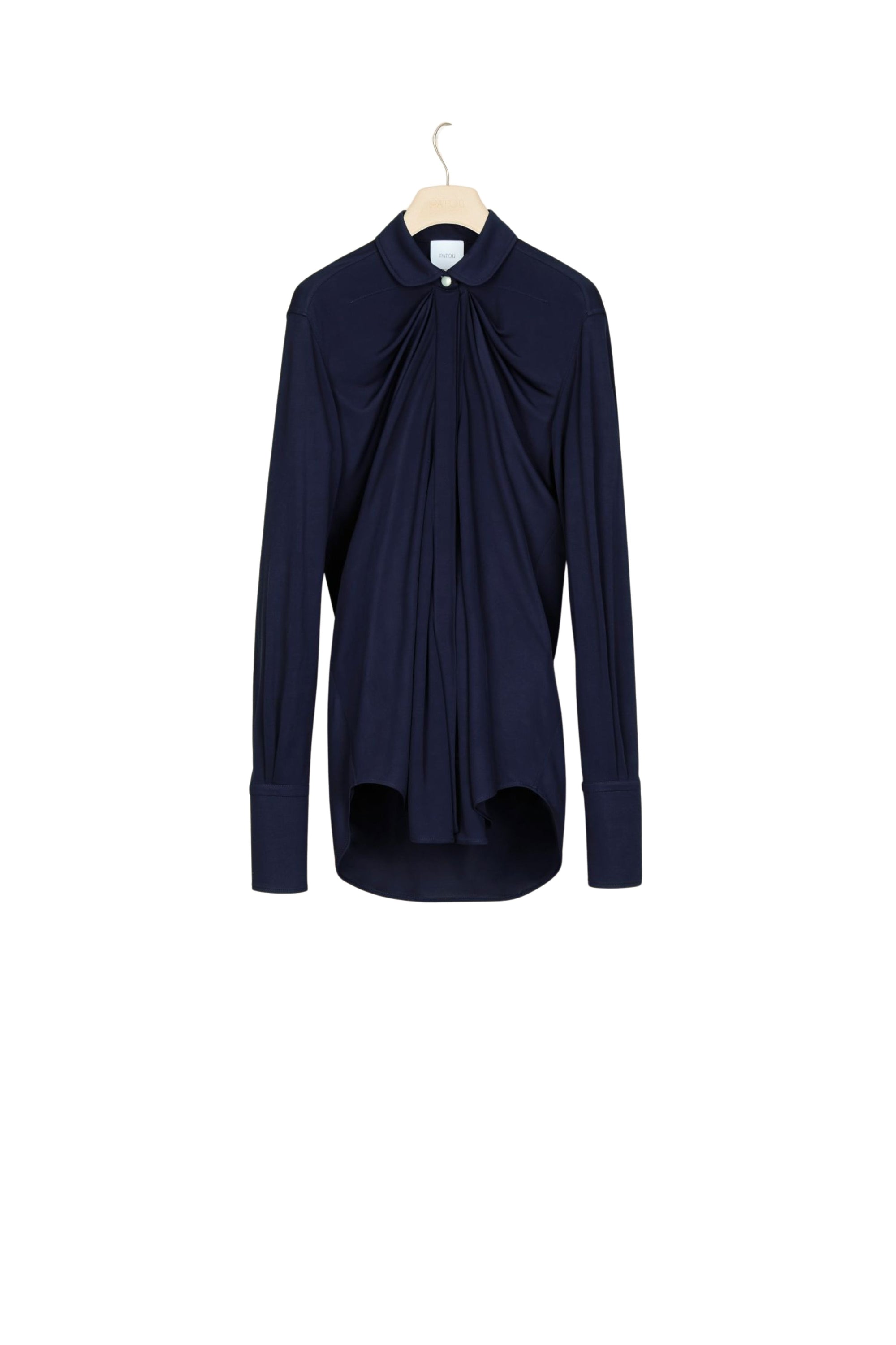 Blouse en jersey à col claudine - Encre