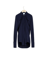 Blouse en jersey à col claudine - Encre