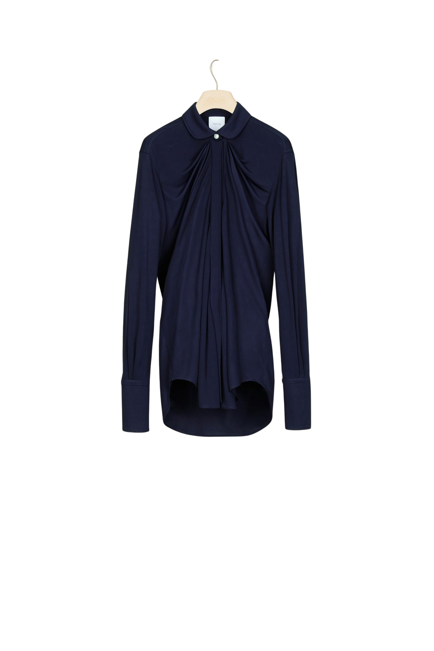 Blouse en jersey à col claudine - Encre