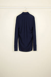 Blouse en jersey à col claudine - Encre