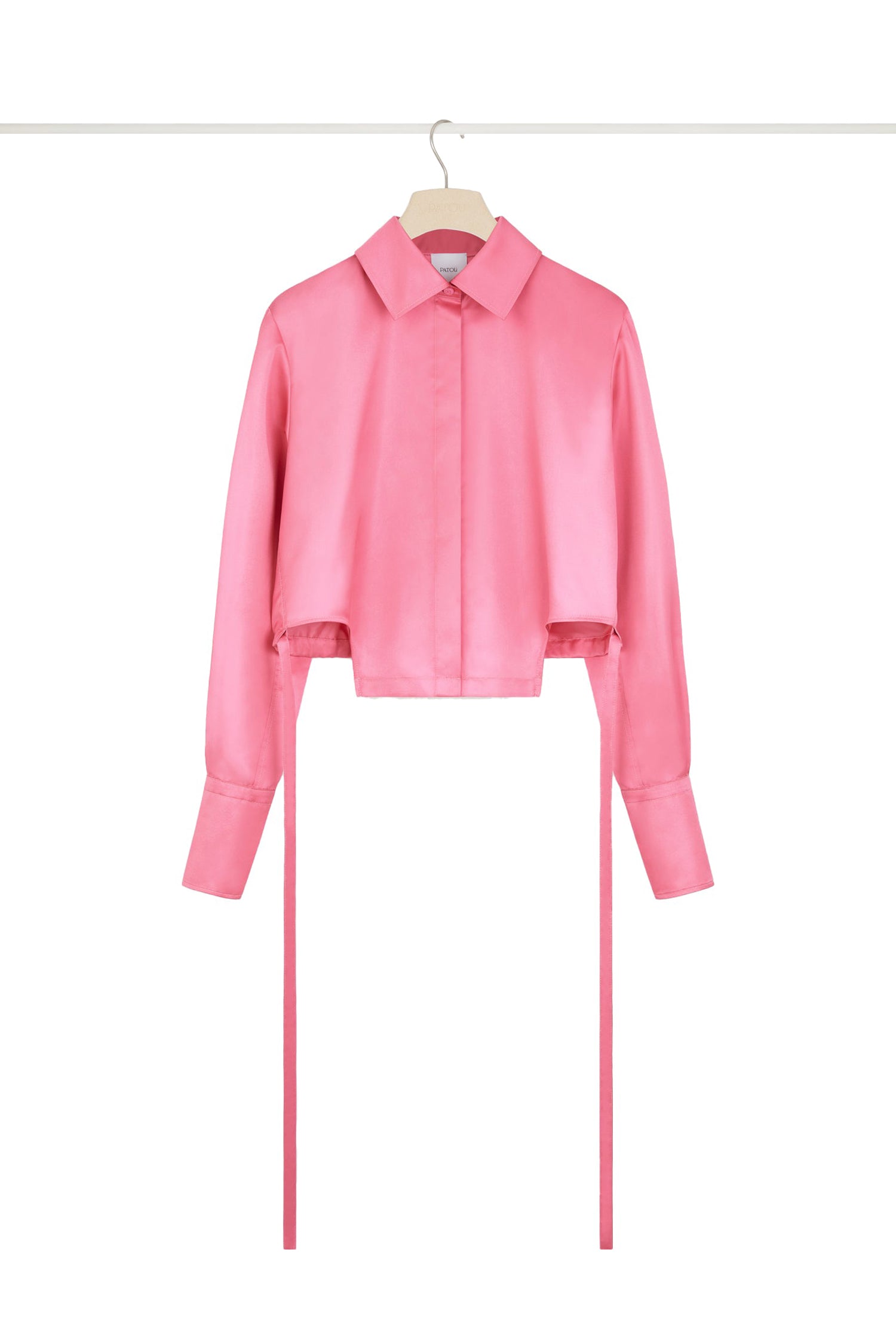 Chemise courte à découpes en satin éco-responsable