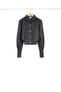 Chemise courte à découpes en nylon matelassé éco-responsable