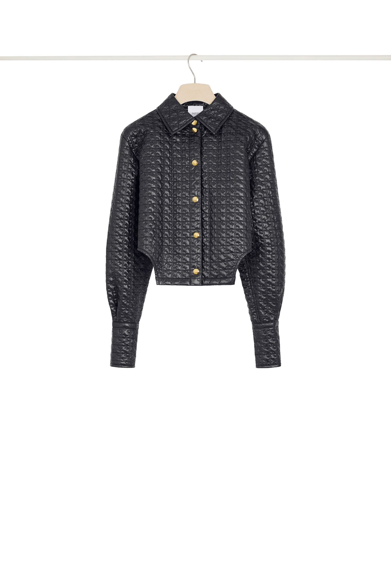 Chemise courte à découpes en nylon matelassé éco-responsable