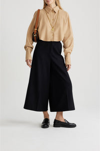 Gray Sand / Chemise courte en mélange de laine éco-responsable