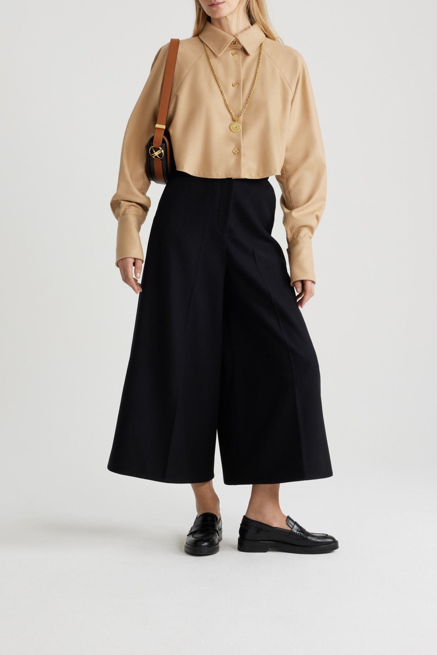 Chemise courte en mélange de laine éco-responsable