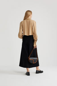 Chemise courte en mélange de laine éco-responsable