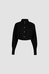 Chemise courte en mélange de laine éco-responsable
