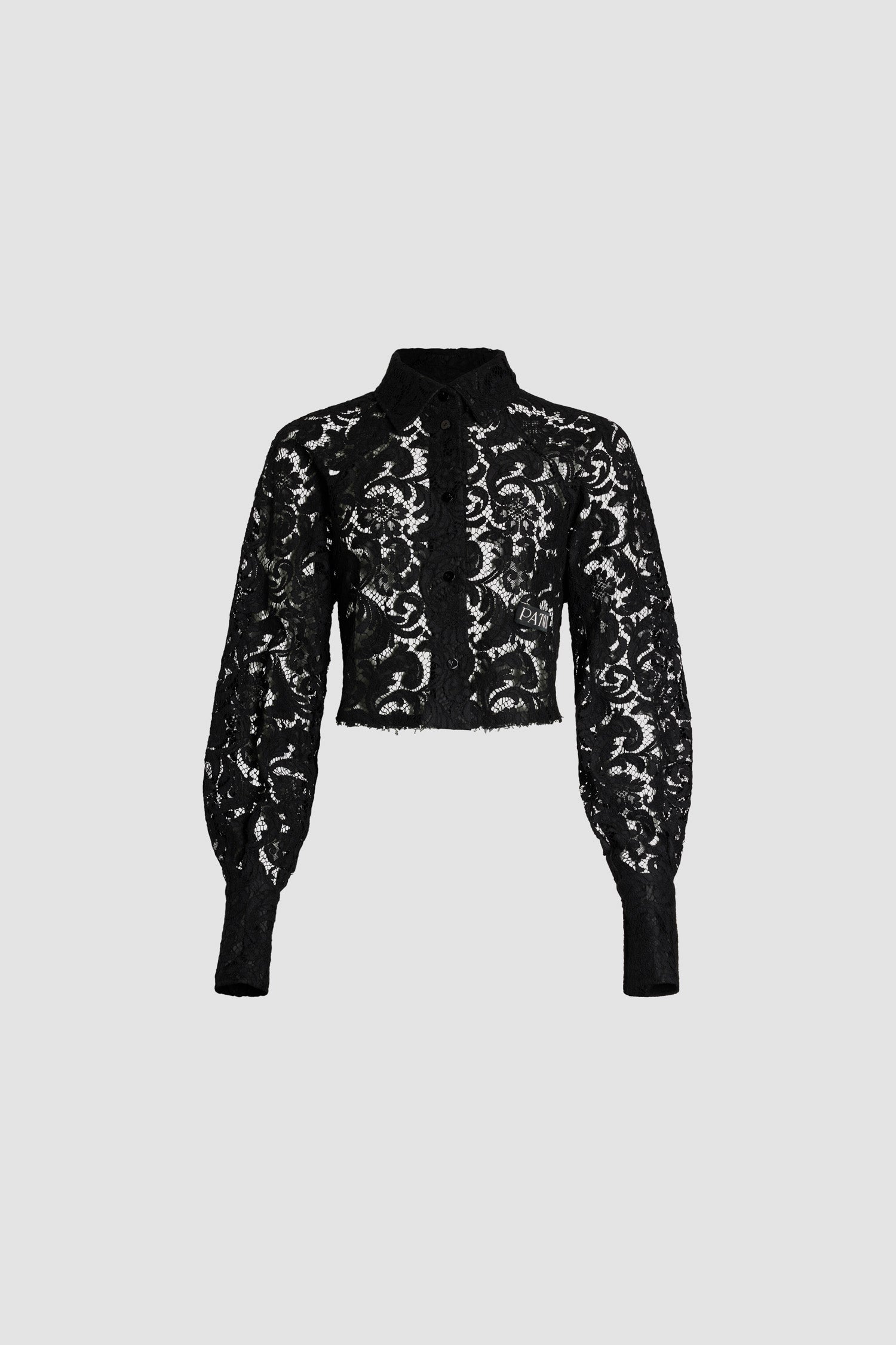 Chemise courte en dentelle de coton bio