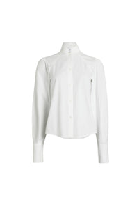 Chemise à col lavallière en coton - Blanc