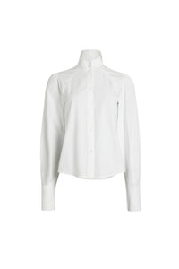 White / Chemise à col lavallière en coton bio