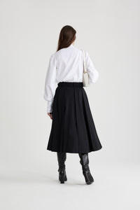 White / Chemise à col lavallière en coton bio