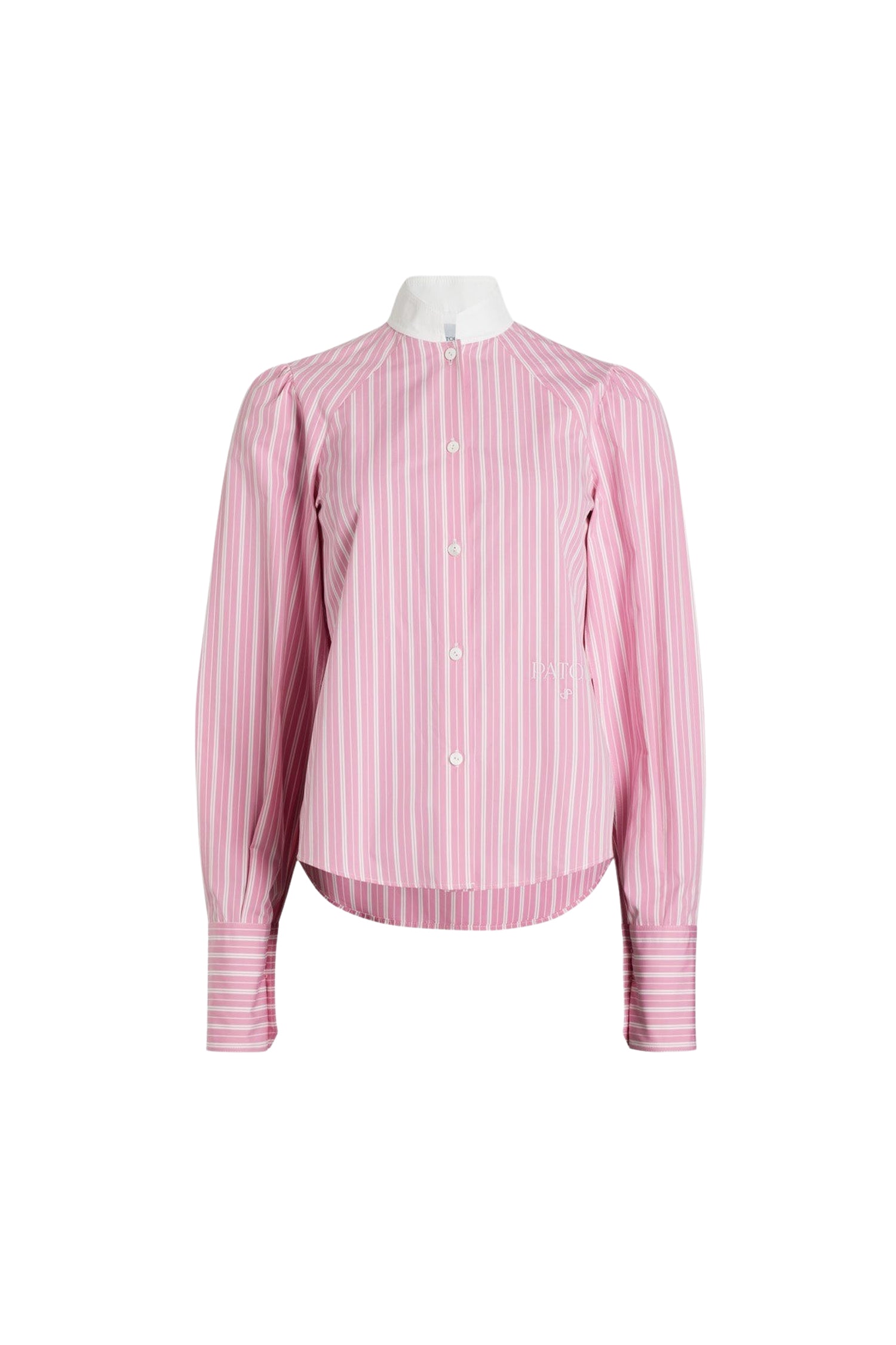 Chemise à col lavallière en coton - Rose