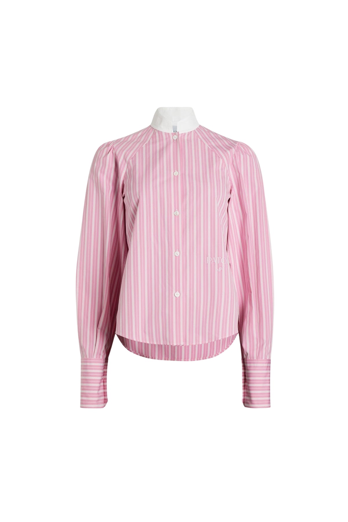 Pink Stripes / Chemise à col lavallière en coton imprimé éco-responsable