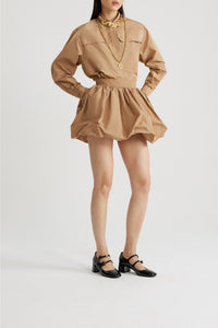 Gray Sand / Chemise safari en faille recyclée