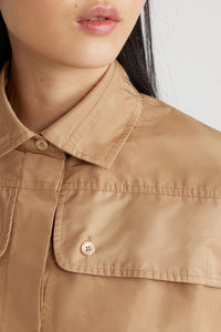Gray Sand / Chemise safari en faille recyclée