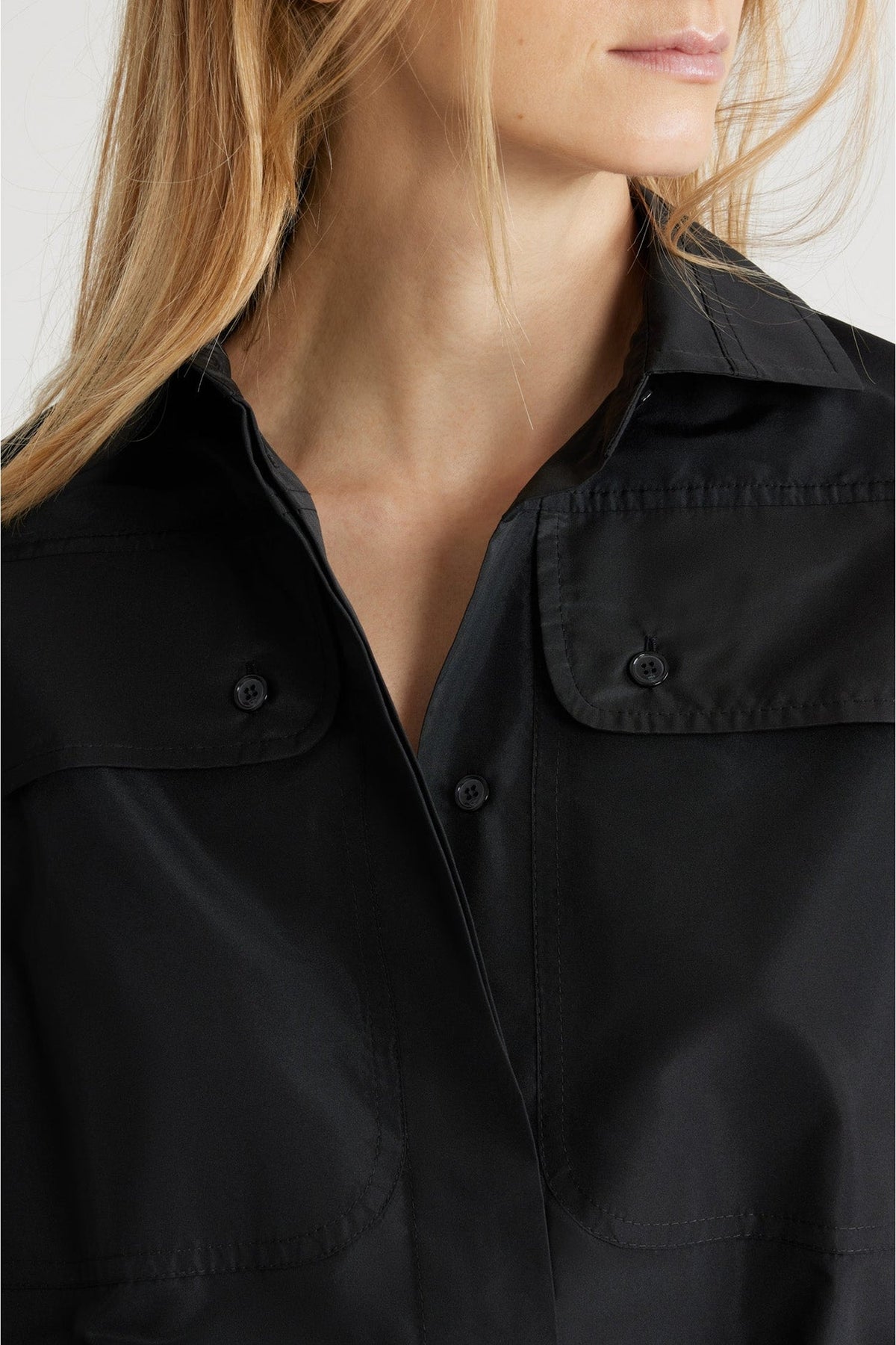 Black / Chemise safari en faille recyclée