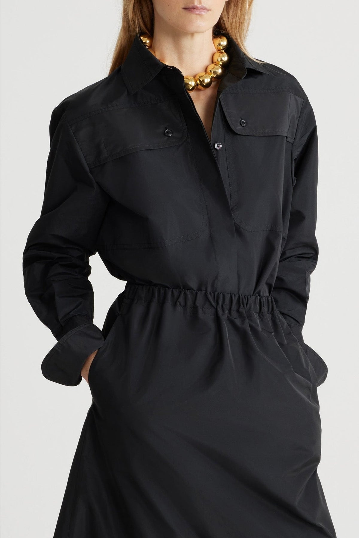 Black / Chemise safari en faille recyclée