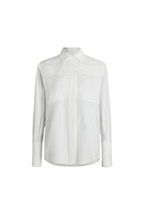 Chemise safari en coton - Blanc