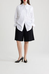 Chemise safari en coton - Blanc
