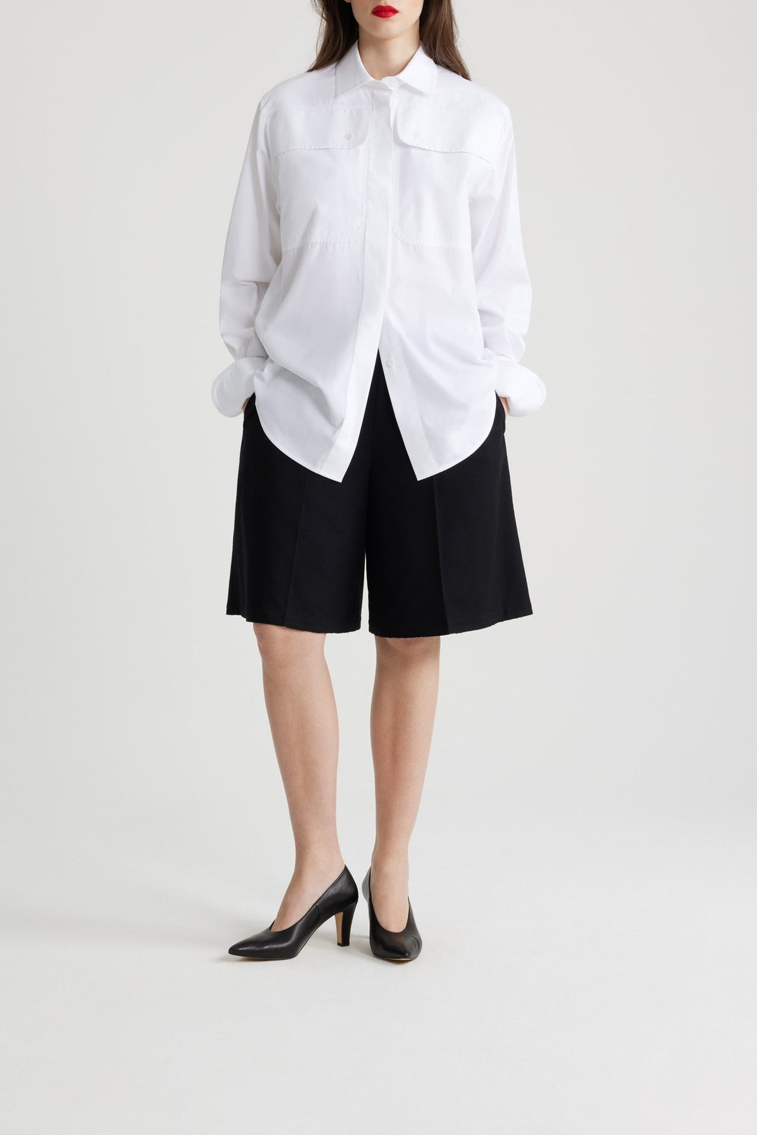 Chemise safari en coton - Blanc