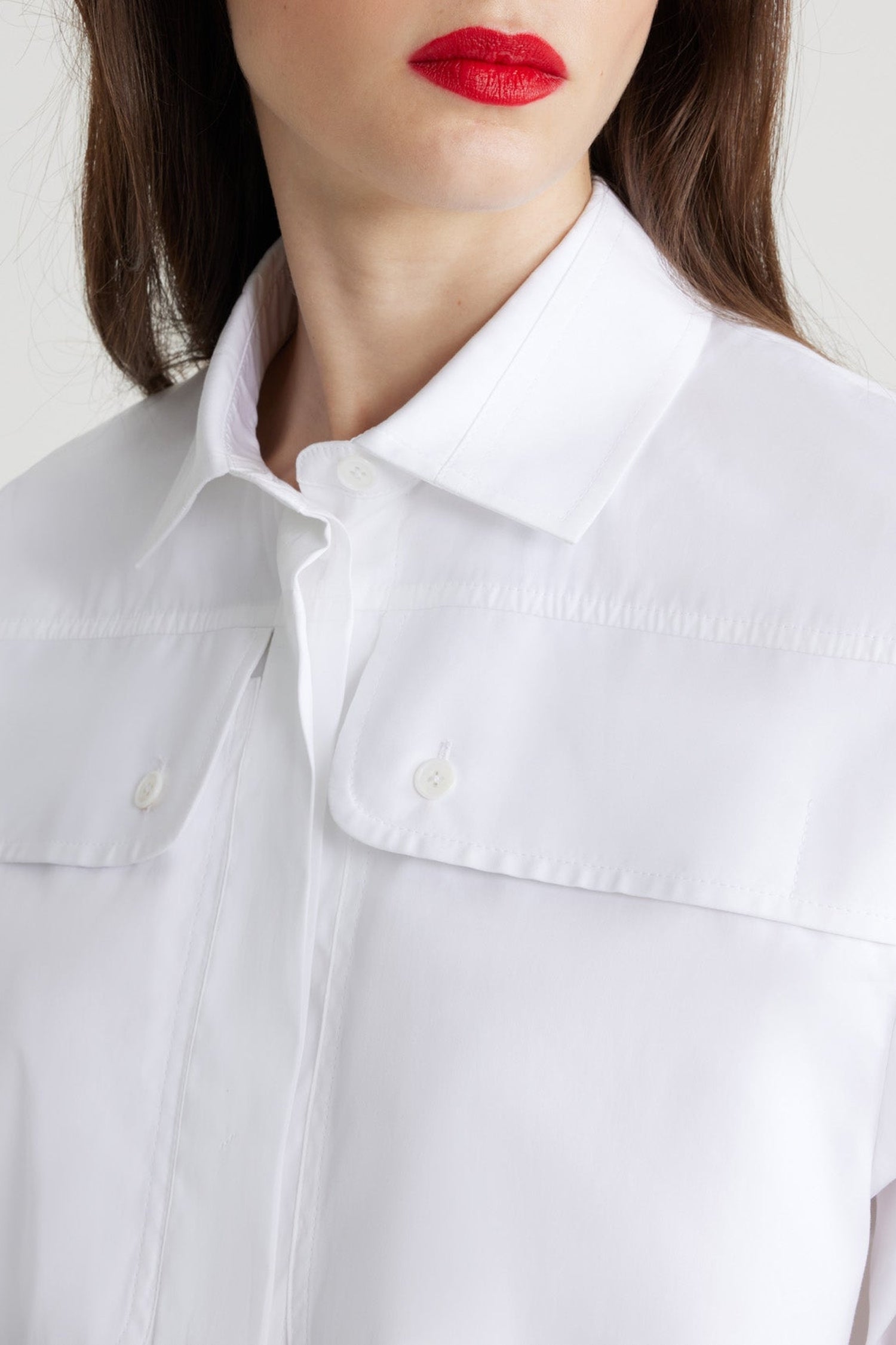 Chemise safari en coton - Blanc