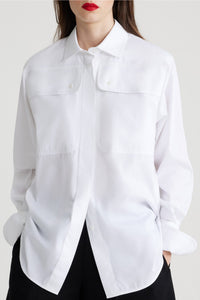 Chemise safari en coton - Blanc