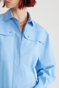 Airy Blue / Chemise safari en coton bio