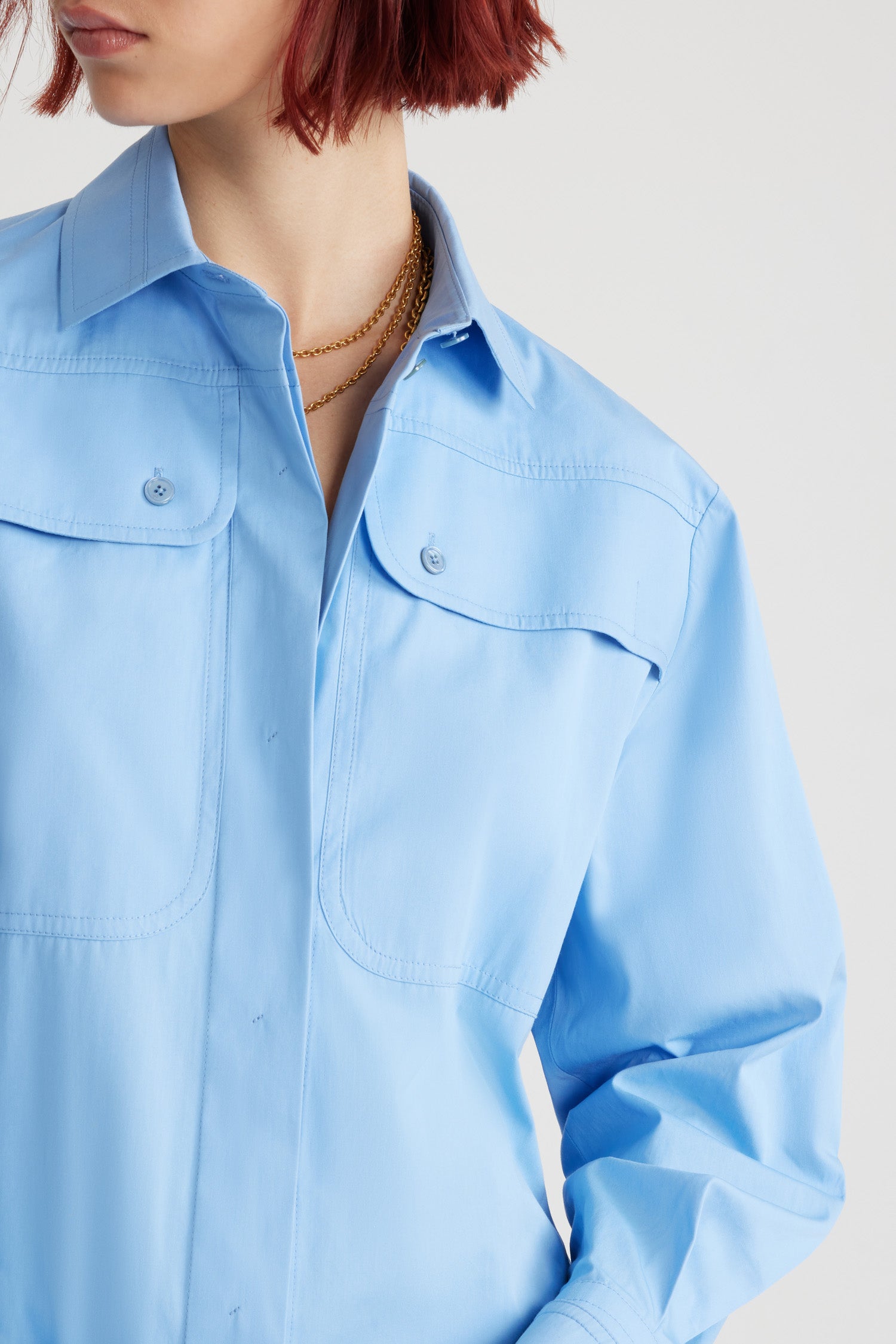 Airy Blue / Chemise safari en coton bio