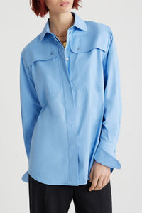 Airy Blue / Chemise safari en coton bio