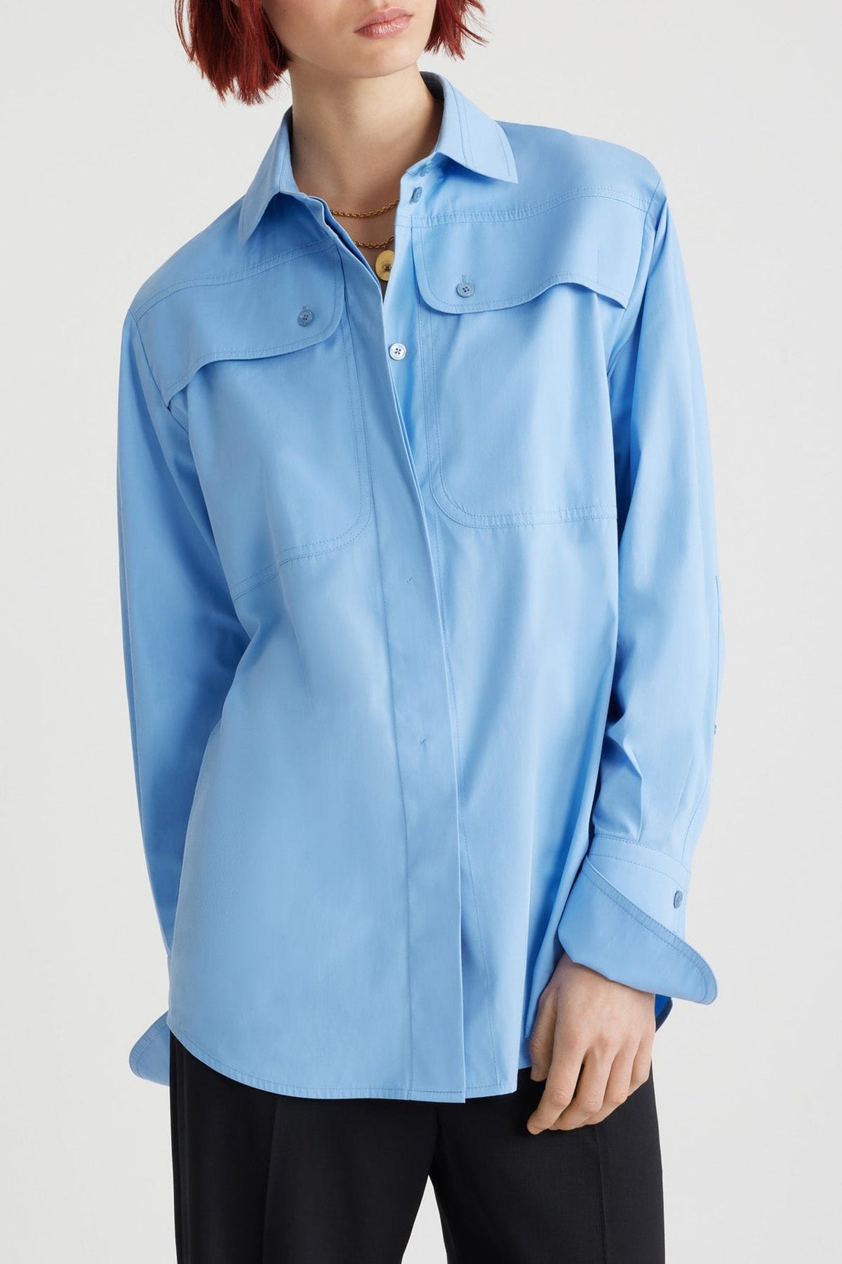 Airy Blue / Chemise safari en coton bio
