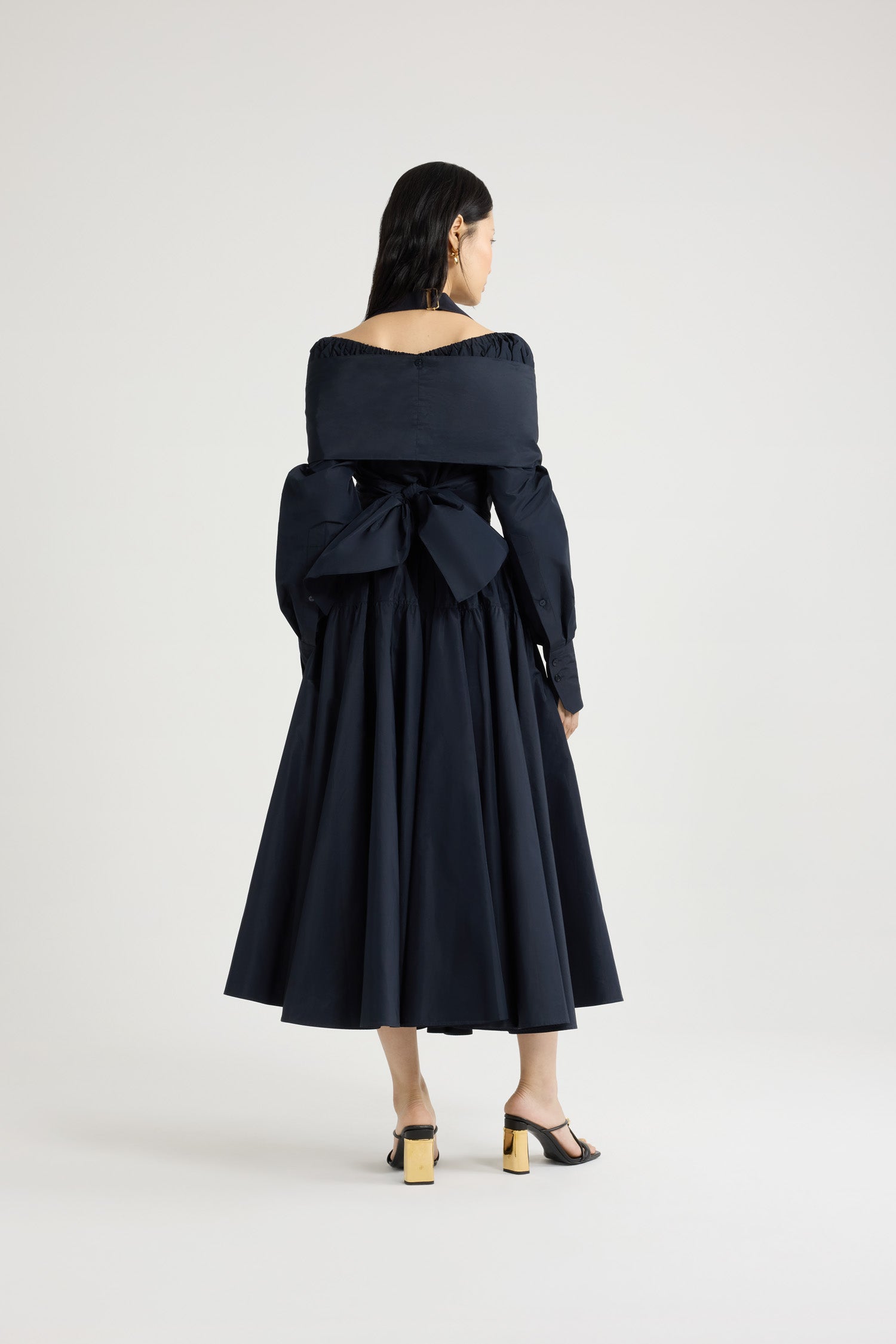 Blouse croisée en faille - Bleu Marine