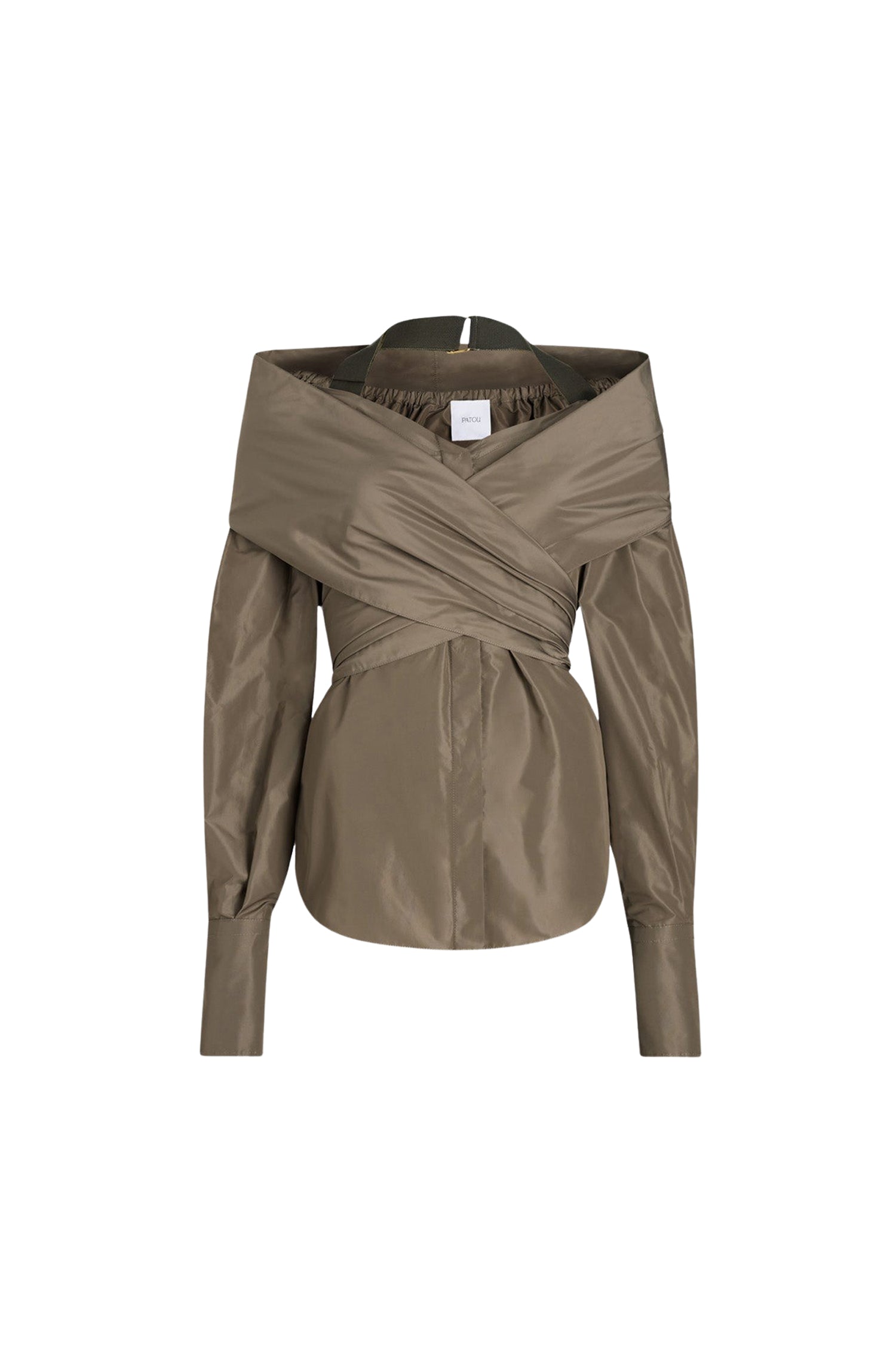 Blouse croisée en faille - Mocha