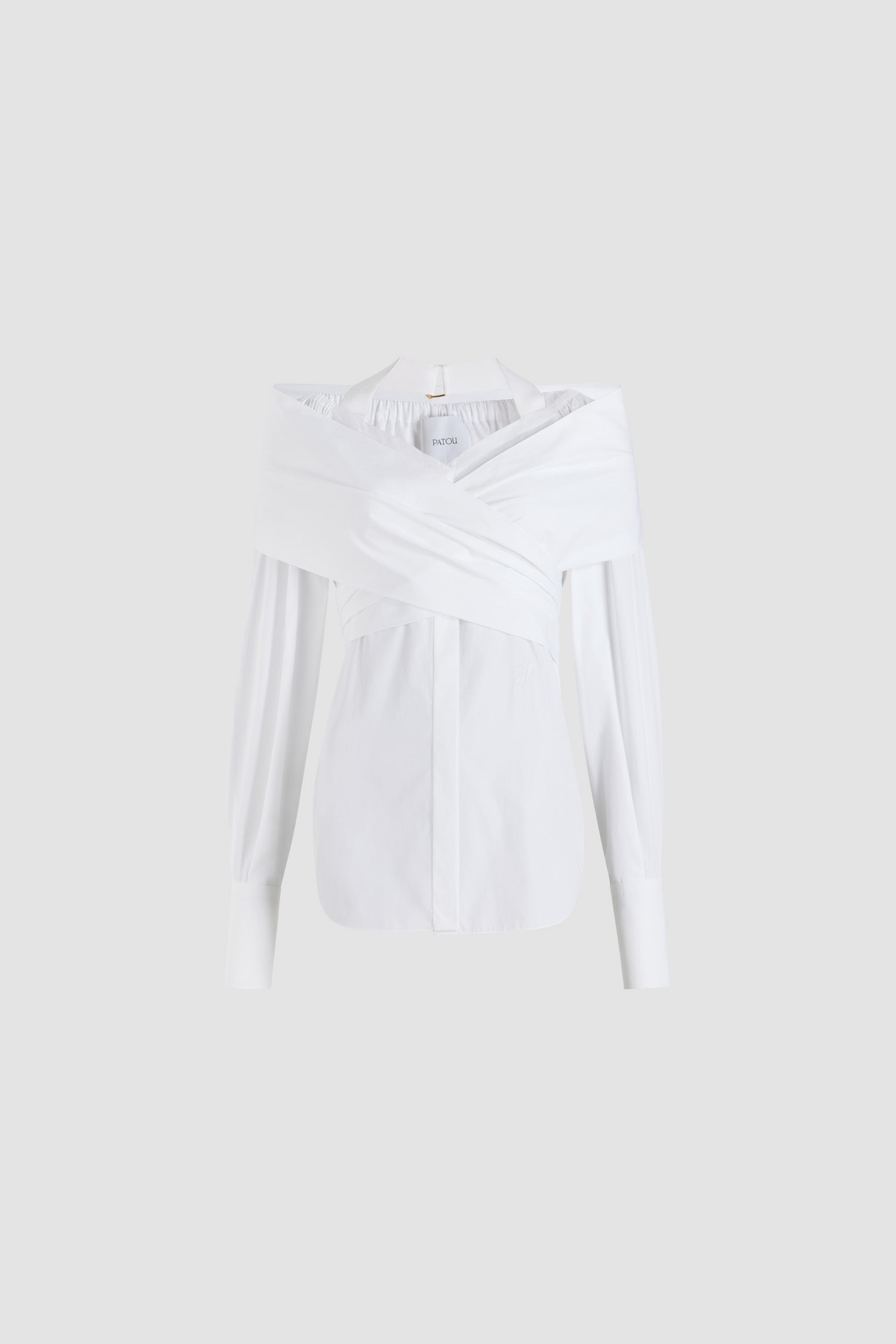 White / Blouse croisée en popeline de coton bio