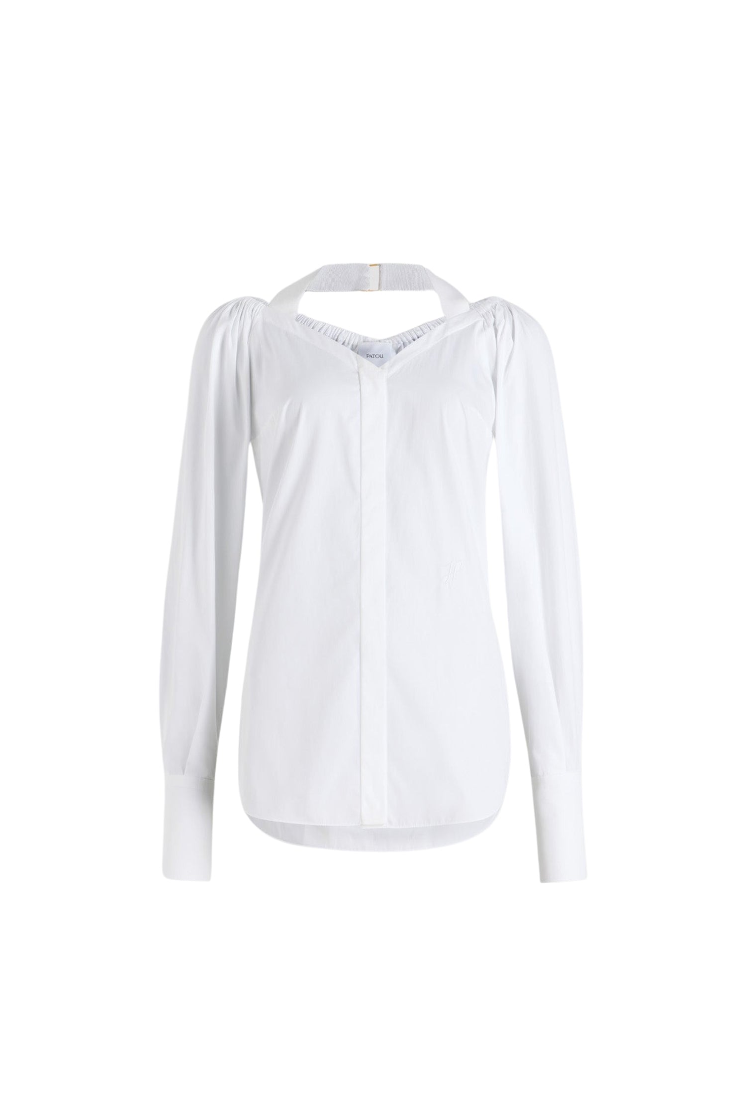 White / Blouse croisée en popeline de coton bio